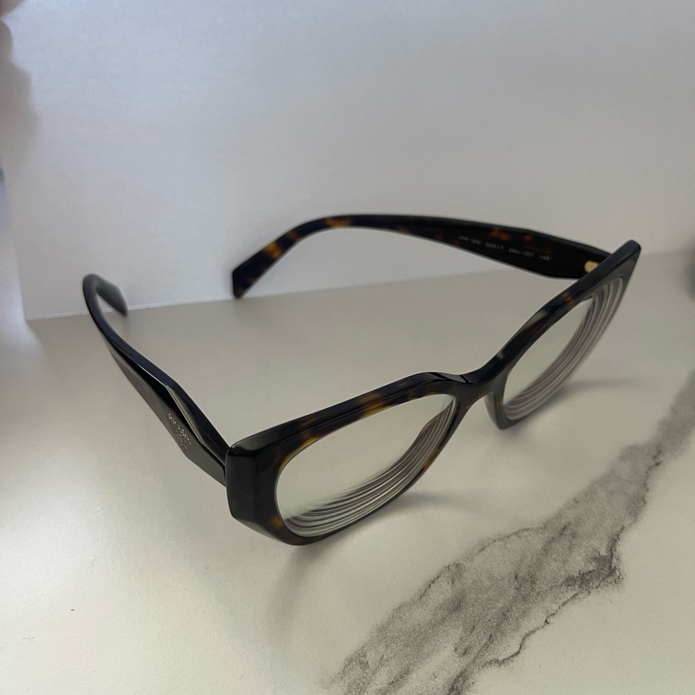 Prada Tortoiseshell Cat-Eye Glasses - Brown/Black - Picture 7 of 9